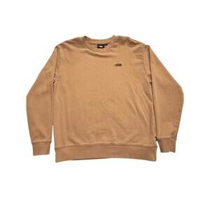 VANS Crewneck Sweatshirt Men’s Medium Tan Brown Classic Logo Skate Pullover M